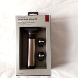 Rabbit Stainless Steel Vacuum Wine Preserver With 2 Stoppers Brand New in Box